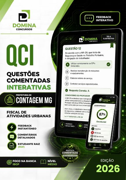 Fiscal de Atividades Urbanas Contagem MG | 750 Questões Comentadas 2026 1 Fiscal de Atividades Urbanas Contagem MG | 750 Questões Comentadas 2026