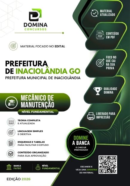 Mecânico de Manutenção Inaciolândia GO | Apostila 2026 1 Mecânico de Manutenção Inaciolândia GO | Apostila 2026