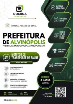 Monitor de Transporte de Saúde Alvinópolis MG | Apostila 2026