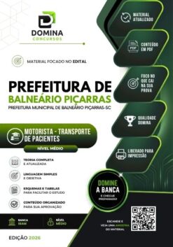 Motorista de Transporte de Pacientes Balneário Piçarras SC | Apostila 2026
