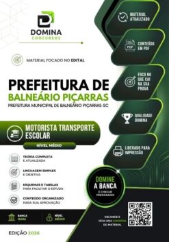 Motorista Transporte Escolar Balneário Piçarras SC | Apostila 2026