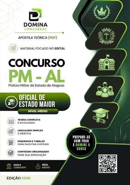 Oficial de Estado Maior Polícia Militar PM AL | Apostila 2026 1 Oficial de Estado Maior Polícia Militar PM AL | Apostila 2026