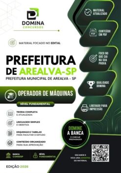 Operador de Máquinas Arealva SP | Apostila 2026