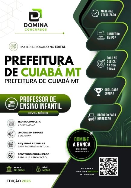 Professor de Ensino Infantil Cuiabá MT | Apostila 2026 1 Professor de Ensino Infantil Cuiabá MT | Apostila 2026