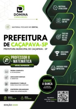 Professor de Matemática Prefeitura Caçapava SP | Apostila 2026