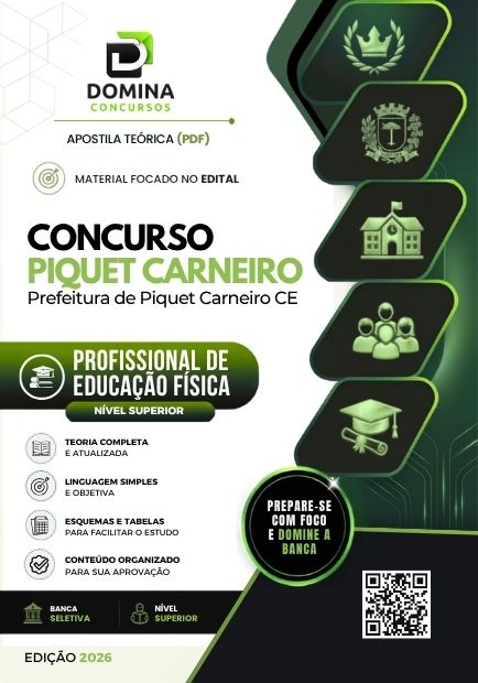 Profissional de Educação Física Piquet Carneiro CE | Apostila 2026 1 Profissional de Educação Física Piquet Carneiro CE | Apostila 2026