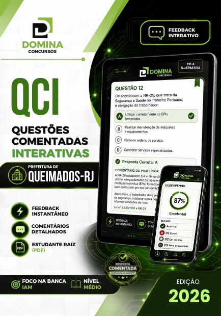 Queimados RJ - Nível Médio | 500 Questões Comentadas 2026 1 Queimados RJ - Nível Médio | 500 Questões Comentadas 2026