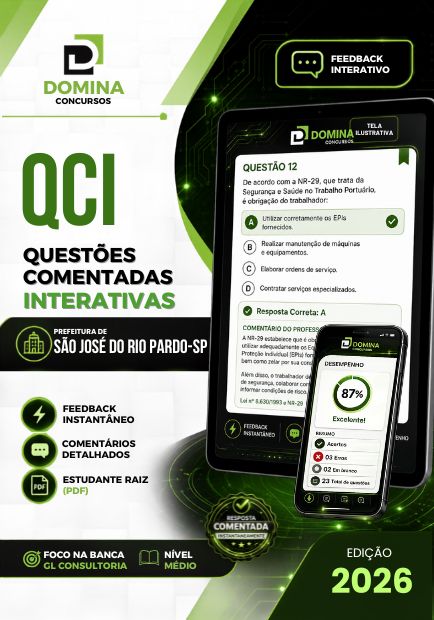 São Jose do Rio Pardo SP - Nível Médio | 500 Questões Comentadas 2026 1 São Jose do Rio Pardo SP - Nível Médio | 500 Questões Comentadas 2026
