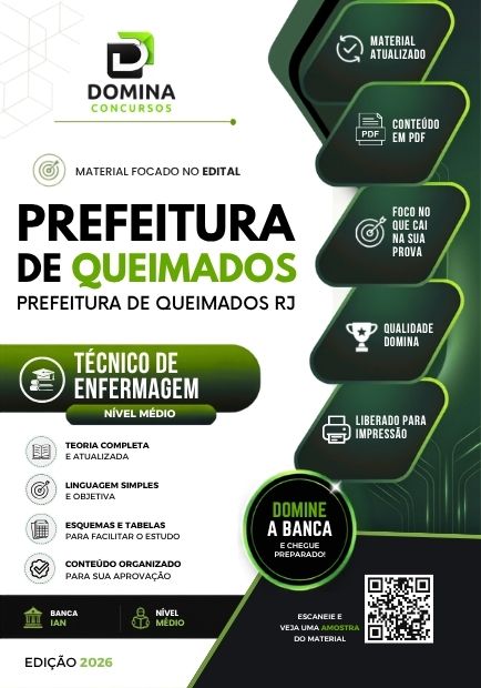 Técnico de Enfermagem Queimados RJ | Apostila 2026 1 Técnico de Enfermagem Queimados RJ | Apostila 2026
